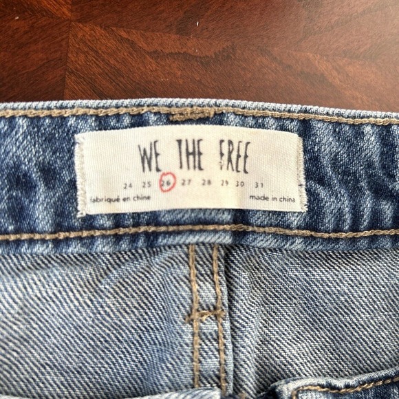 Free People Mini Skirt Womens 4 Full Front Zipper Blue Jean Denim Cotton Sz 26 - Picture 3 of 6